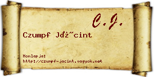 Czumpf Jácint névjegykártya